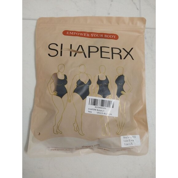SHAPERX Women's Shapewear Bodysuit Tummy Control Seamless Black Sz L/XL - Picture 2 of 11